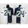 Cheap Marshawn Lynch Seahawks Jersey From China #24 White-Blue Split