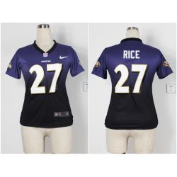 Cheap Ray Rice Ravens Woman Jersey From China #27 Purple-Black Drift Fashion