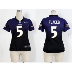 Cheap Joe Flacco Ravens Woman Jersey From China #5 Purple-Black Drift Fashion