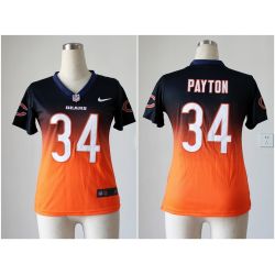 Cheap Walter Payton Bears Woman Jersey From China #34 Navy-Orange Drift Fashion