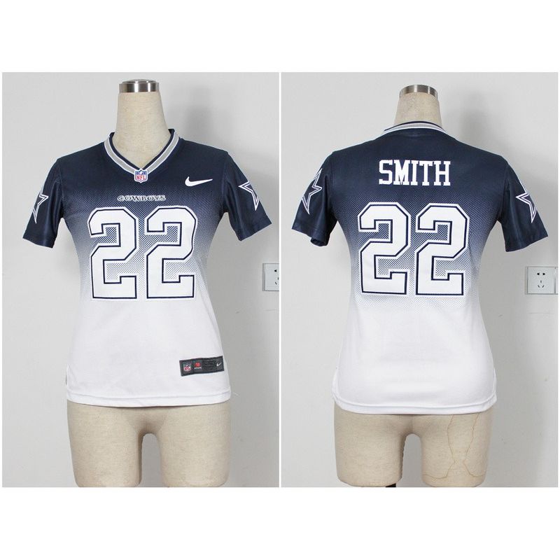 Cheap Emmitt Smith Cowboys Woman Jersey From China #22 Blue-White Drift Fashion Cheap Emmitt Smith Cowboys Woman Jersey From China #22 Blue-White Drift Fashion