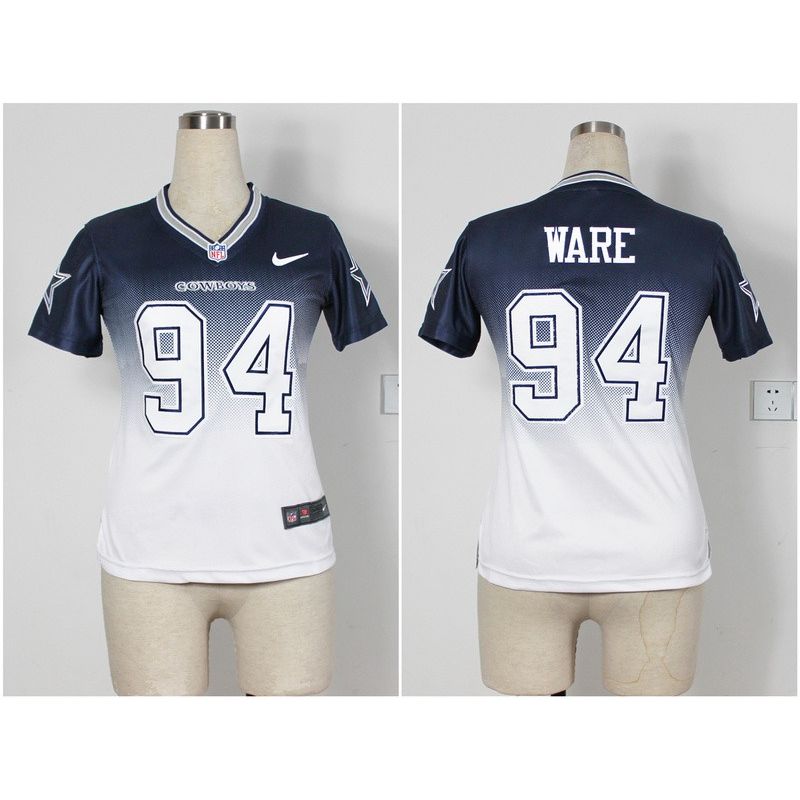 Cheap DeMarcus Ware Cowboys Woman Jersey From China #94 Blue-White Drift Fashion