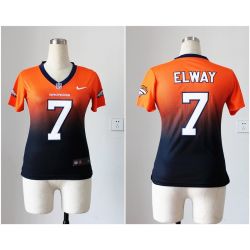 Cheap John Elway Broncos Woman Jersey From China #7 Orange-Blue Drift Fashion
