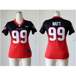 Cheap JJ Watt Texans Woman Jersey From China #99 Blue-Red Drift Fashion