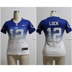Cheap Andrew Luck Colts Woman Jersey From China #12 Blue-White Drift Fashion
