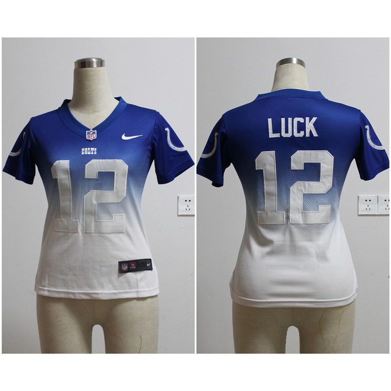 Cheap Andrew Luck Colts Woman Jersey From China #12 Blue-White Drift Fashion Cheap Andrew Luck Colts Woman Jersey From China #12 Blue-White Drift Fashion