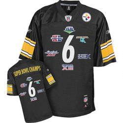 Cheap Superbowl Champs Steelers Jersey #6 Black From China