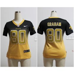 Cheap Jimmy Graham Saints Woman Jersey From China #80 Black-Gold Drift Fashion