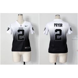 Cheap Terrelle Pryor Raiders Woman Jersey From China #2 White-Black Drift Fashion