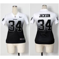 Cheap Bo Jackson Raiders Woman Jersey From China #34 White-Black Drift Fashion