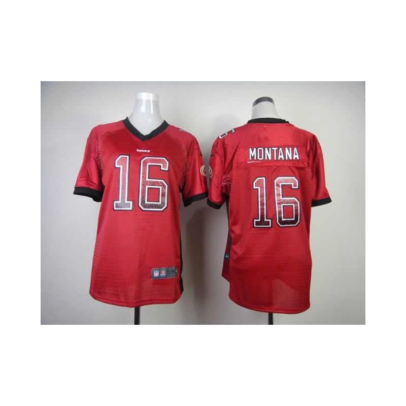 Cheap Joe Montana 49ers Woman Jersey From China #16 Red Drift Fashion Cheap Joe Montana 49ers Woman Jersey From China #16 Red Drift Fashion