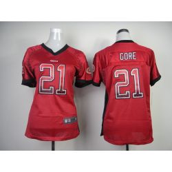 Cheap Frank Gore 49ers Woman Jersey From China #21 Red Drift Fashion