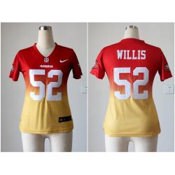 Cheap Patrick Willis 49ers Woman Jersey From China #52 Red-Yellow Drift Fashion