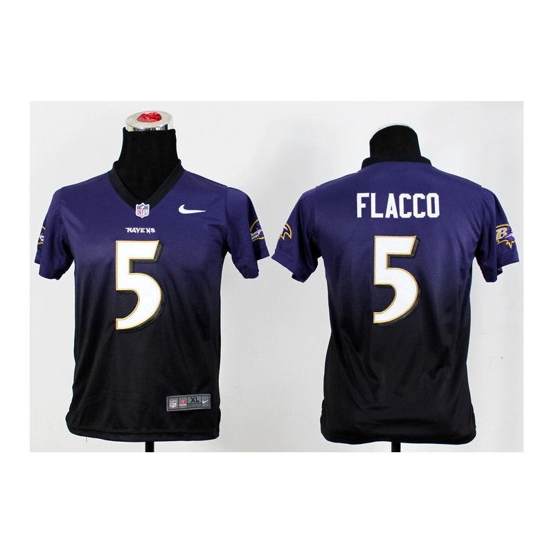 Cheap Joe Flacco Ravens Youth Jersey #5 Purple-Black Drift Fashion