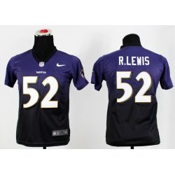 Cheap Ray Lewis Ravens Youth Jersey #52 Purple-Black Drift Fashion