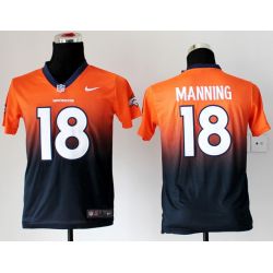 Cheap Peyton Manning Broncos Youth Jersey #18 Orange-Blue Drift Fashion
