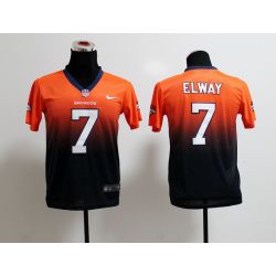 Cheap John Elway Broncos Youth Jersey #7 Orange-Blue Drift Fashion