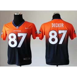 Cheap Eric Decker Broncos Youth Jersey #87 Orange-Blue Drift Fashion