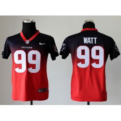 Cheap JJ Watt Texans Youth Jersey #99 Blue-Red Drift Fashion