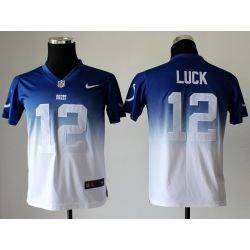 Cheap Andrew Luck Colts Youth Jersey #12 Blue-White Drift Fashion