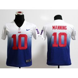 Cheap Eli Manning Giants Youth Jersey #10 White-Blue Drift Fashion