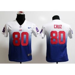 Cheap Victor Cruz Giants Youth Jersey #80 White-Blue Drift Fashion