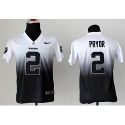 Cheap Terrelle Pryor Raiders Youth Jersey #2 White-Black Drift Fashion
