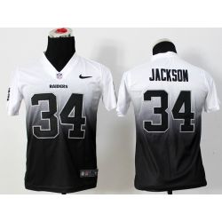 Cheap Bo Jackson Raiders Youth Jersey #34 White-Black Drift Fashion