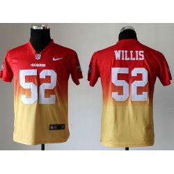 Cheap Patrick Willis 49ers Youth Jersey #52 Red-Yellow Drift Fashion