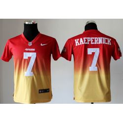 Cheap Colin Kaepernick 49ers Youth Jersey #7 Red-Yellow Drift Fashion