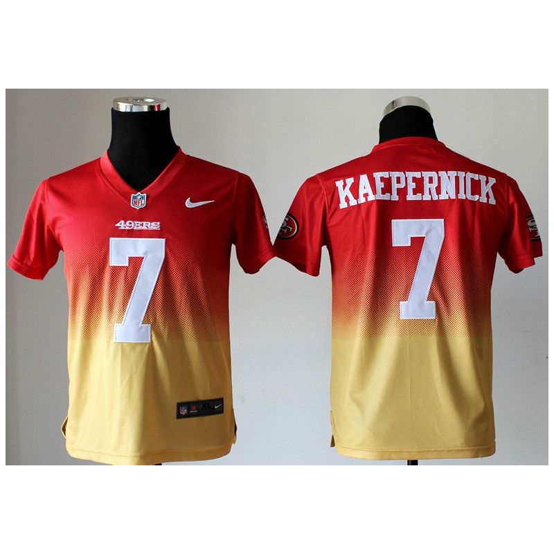 Cheap Colin Kaepernick 49ers Youth Jersey #7 Red-Yellow Drift Fashion Cheap Colin Kaepernick 49ers Youth Jersey #7 Red-Yellow Drift Fashion