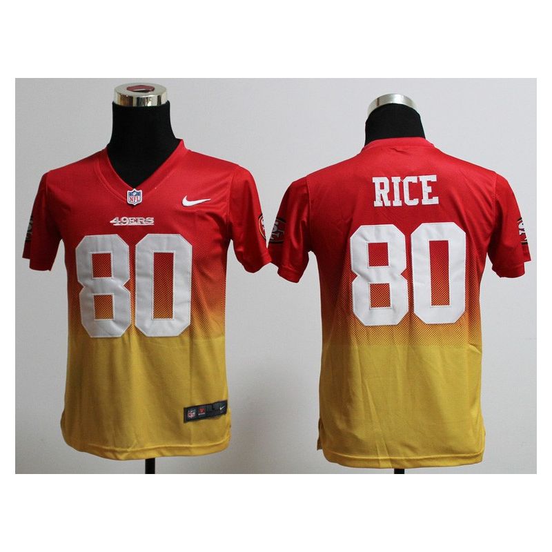 Cheap Jerry Rice 49ers Youth Jersey #80 Red-Yellow Drift Fashion Cheap Jerry Rice 49ers Youth Jersey #80 Red-Yellow Drift Fashion