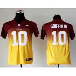 Cheap Robert Griffin III Redskins Youth Jersey #10 Red-Yellow Drift Fashion