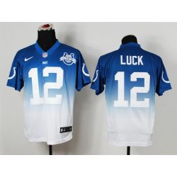 Cheap Andrew Luck Colts Jersey From China #12 Blue-White 30th Drift Fashion