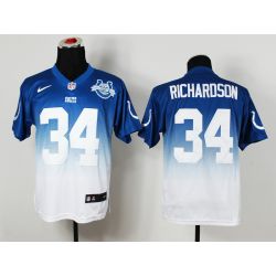 Cheap Trent Richardson Colts Jersey From China #34 Blue-White 30th Drift Fashion