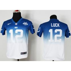Cheap Andrew Luck Colts Youth Jersey #12 Blue-White 30th Drift Fashion