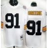 Cheap Kevin Greene Steelers Jersey #91 White Throwback From China