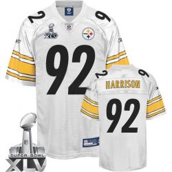 Cheap James Harrison Steelers Jersey #92 White 2011 Super Bowl XLV From China