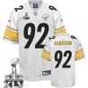 Cheap James Harrison Steelers Jersey #92 White 2011 Super Bowl XLV From China