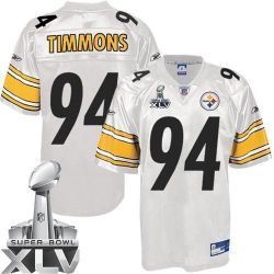 Cheap Lawrence Timmons Steelers Jersey #94 White 2011 Super Bowl XLV