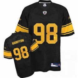 Cheap Casey Hampton Steelers Jersey #98 Black Yellow Number From China