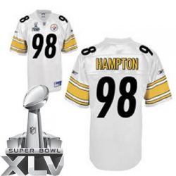 Cheap Casey Hampton Steelers Jersey #98 white 2011 Super Bowl XLV From China
