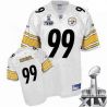 Cheap Brett Keisel Steelers Jersey #99 White 2011 Super Bowl XLV From China