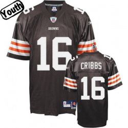 Cheap Joshua Cribbs Browns Youth Jersey #16 Brown From China