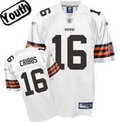 Cheap Joshua Cribbs Browns Youth Jersey #16 White From China