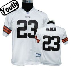 Cheap Joe Haden Browns Youth Jersey #23 White From China