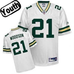 Cheap Charles Woodson Packers Youth Jersey #21 White From China