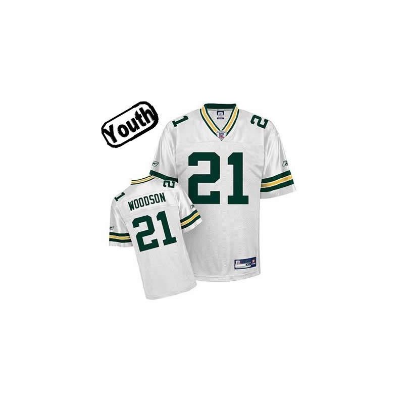 Cheap Charles Woodson Packers Youth Jersey #21 White From China