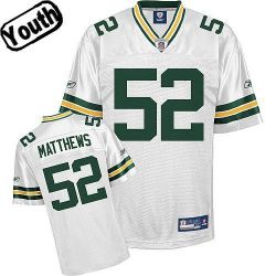 Cheap Clay Matthews Packers Youth Jersey #52 White From China