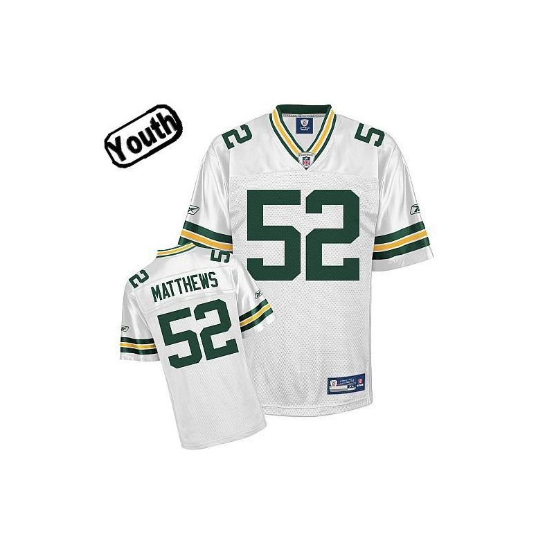 Cheap Clay Matthews Packers Youth Jersey #52 White From China